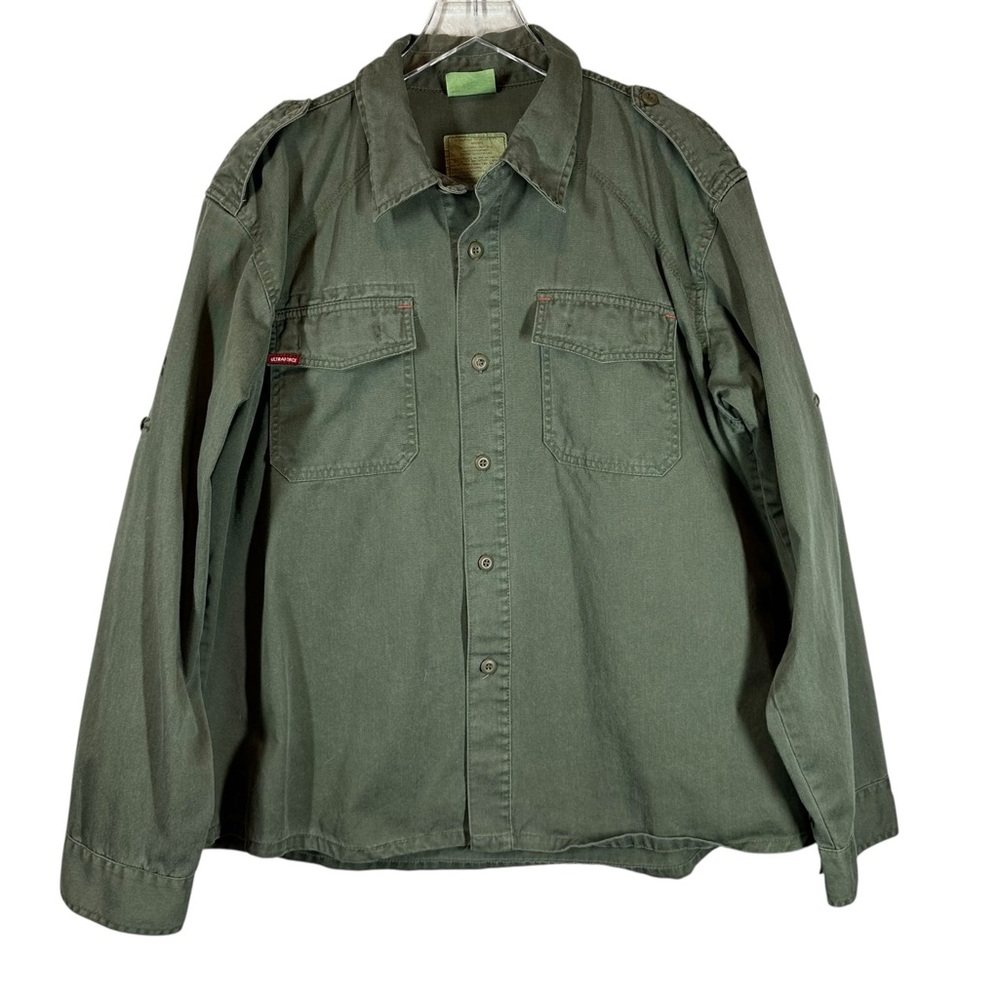ROTHCO ULTRA FORCE MILITARY Men's Large Army Green Button Down Unlined Jacket